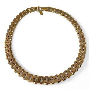 Vintage Les Bernard Chunky Gold Wheat Chain Necklace